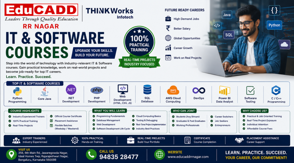 educadd rr nagar it and software course training centre with placement